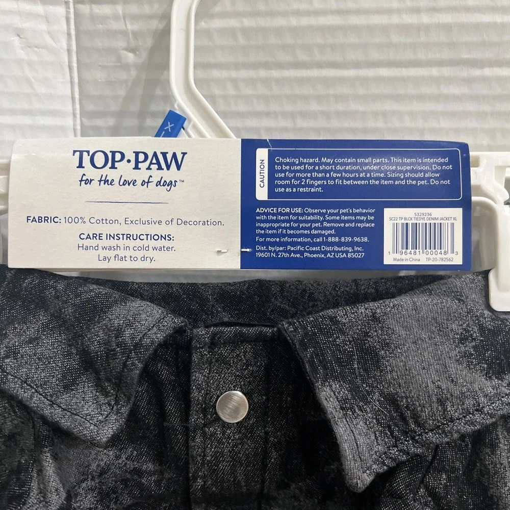 Top Paw Pet Dog BLACK Short Sleeve Button Down Sweater NWT EXTRA LARGE
